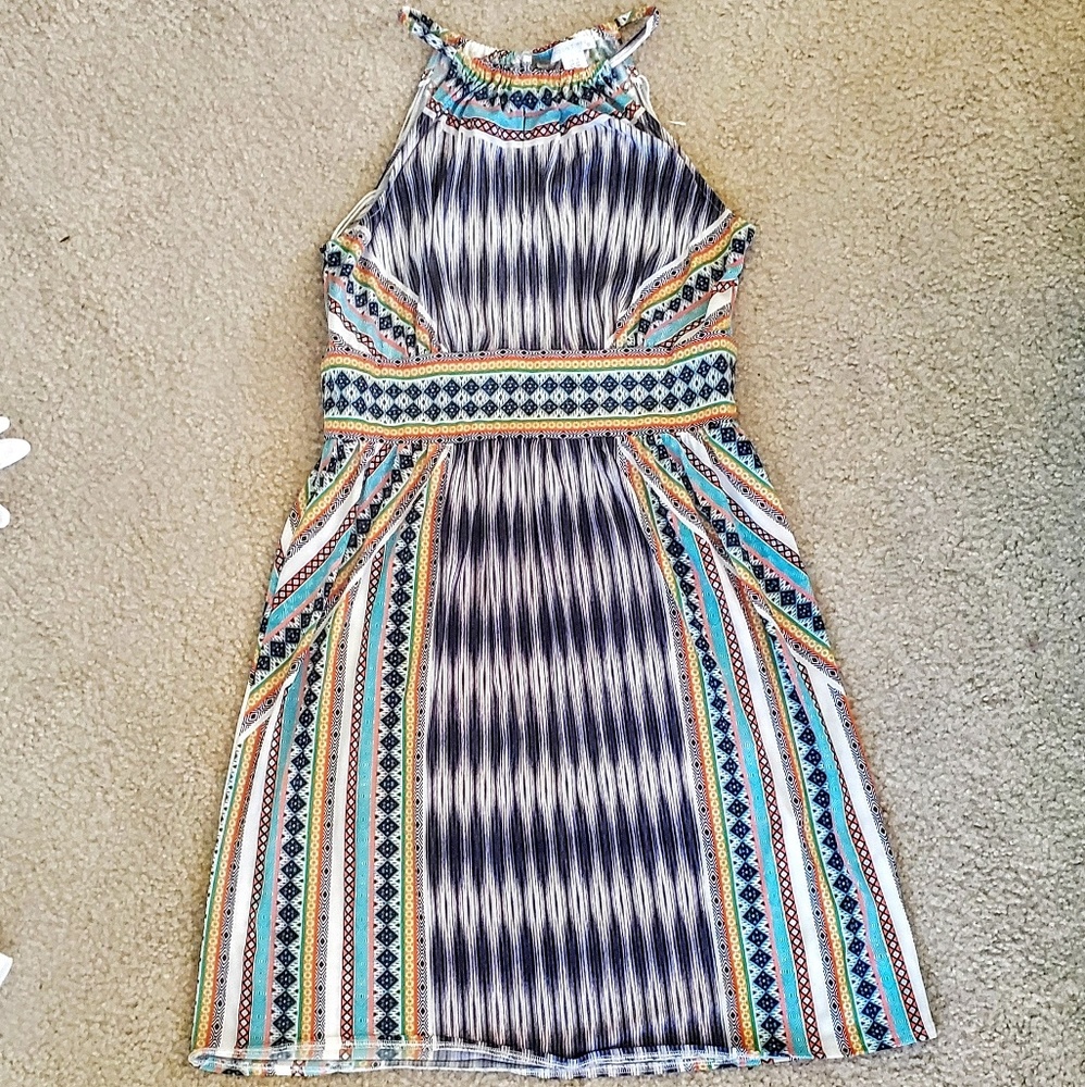 Tropical Halter Neck Dress